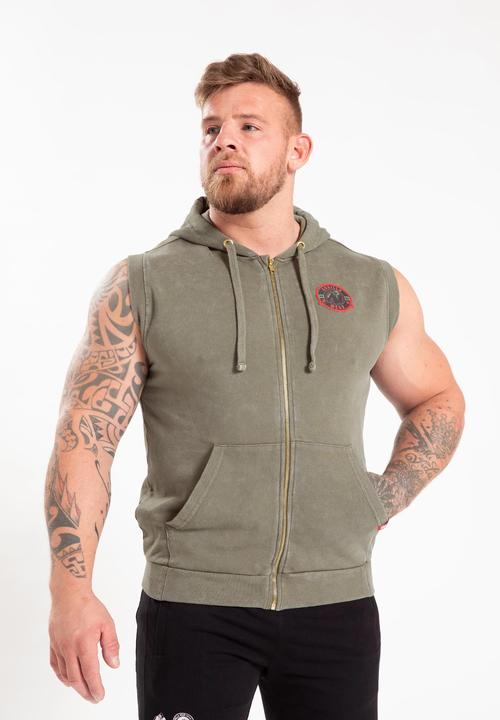 Produktbild Gorilla Wear Silverdale Ärmelloser Kapuzenpullover - Armeegrün (L)