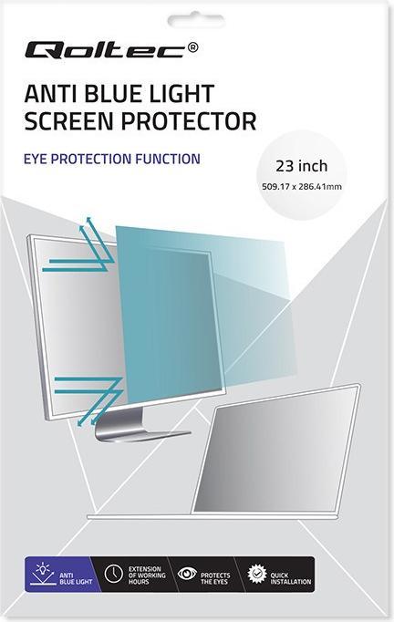 Actual product image Qoltec Filtr światła niebieskiego 23 | 16:9 | Ochrona wzroku | Anti Glare | Matowy | na monitor (23", 16 : 9)