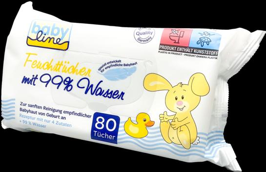 Produktbild Baby Line Babyline Feuchttücher mit 99% Wasser (80 Stück)