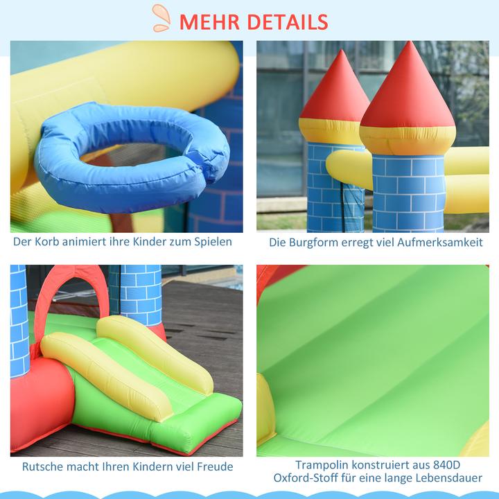 Actual product image Outsunny Bouncy castle with slide and pool