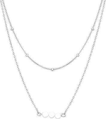 Actual product image JVD - Double Silver Necklace with Freshwater Pearls SVLN0392X61P145
