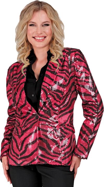 Actual product image Widmann PARTY FASHION BLAZER (Pailletten Blazer in Zebramuster pink), S (S)