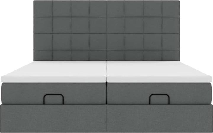Produktbild VidaXL Ottoman-Bett mit Matratzen Dunkelgrau 160x200 cm Stoff (160 x 200 cm)