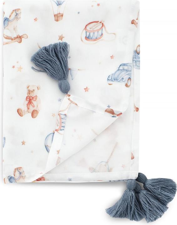 Produktbild Yosoy Set Swaddle Bambus Babydecke und Kissen Retro Toys (100 x 70 cm)