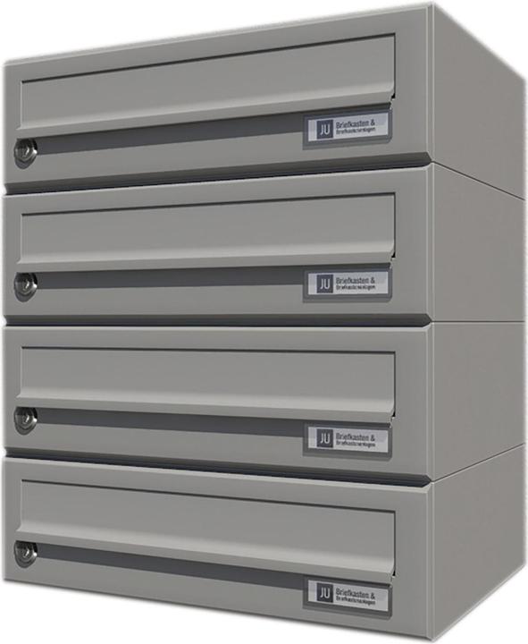 Produktbild Junie JU Hausbrieffachanlage 4-teilig, 375 x 440 x 280 mm, Stahl grau RAL 9007