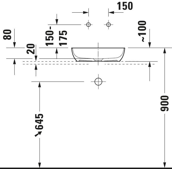 Produktbild Duravit Sivida Aufsatzwaschtisch, eckig, 400x400mm, ohne Hahnloch, ohne Überlauf (400 mm, 400 mm)