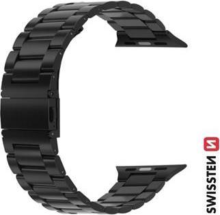Actual product image Swissten Metal band for apple watch 42-44 mm black (44 mm, 42 mm, Steel)