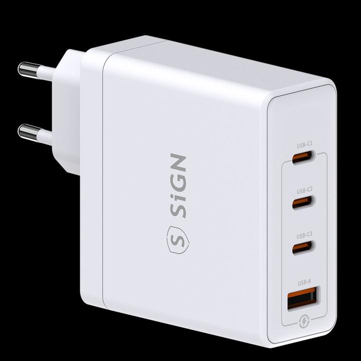 SIGN Fast Wall Charger 140W 3x USB-C / 1x USB-A - White (140 W)