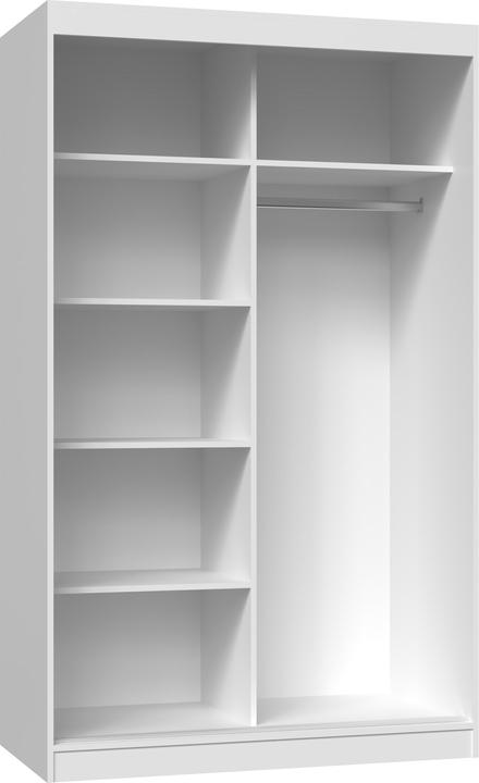 Topeshop Armadio da camera IGA 120 BIEL B KPL 7 ripiani 2 ante Armadio bianco (120 x 61 x 200 cm)