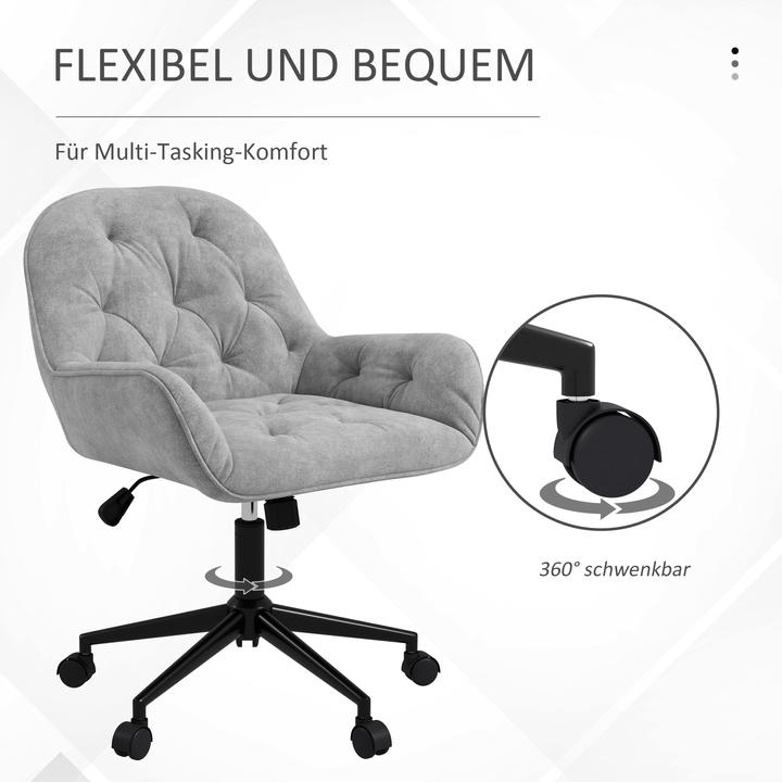Image du produit Vinsetto Bürostuhl höhenverstellbar mit Wippfunktion und Rollen
