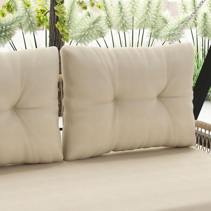 Immagine prodotto Swisshandel24 2-Sitzer Hollywoodschaukel Rattan, bis 240 kg, 115x66x44 cm Beige
