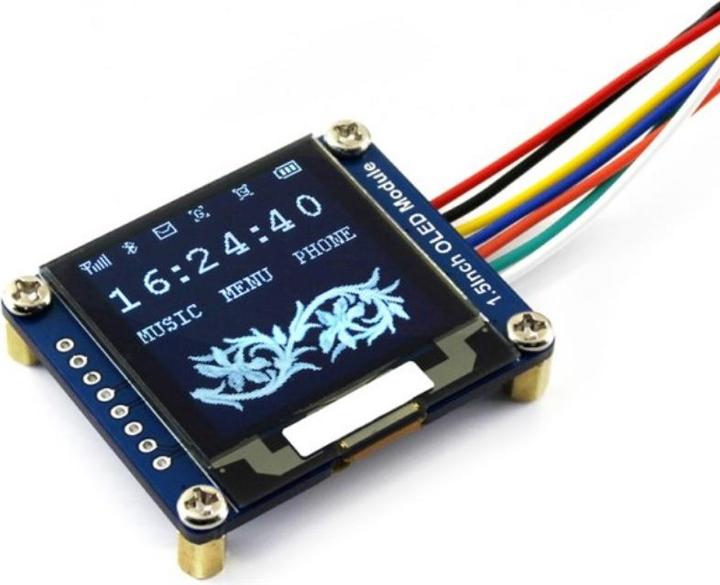 Actual product image WaveShare OLED Display 128x128 1.5inch white I2C SPI