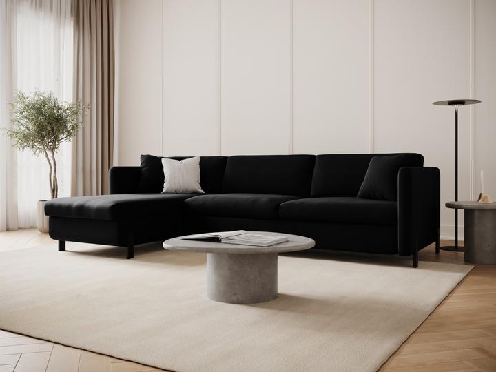 Actual product image Micadoni Velvet Left Corner Sofa With Bed Function, "Gloria", 4 Seats, 260x170x80Made in Europe (Corner sofa)