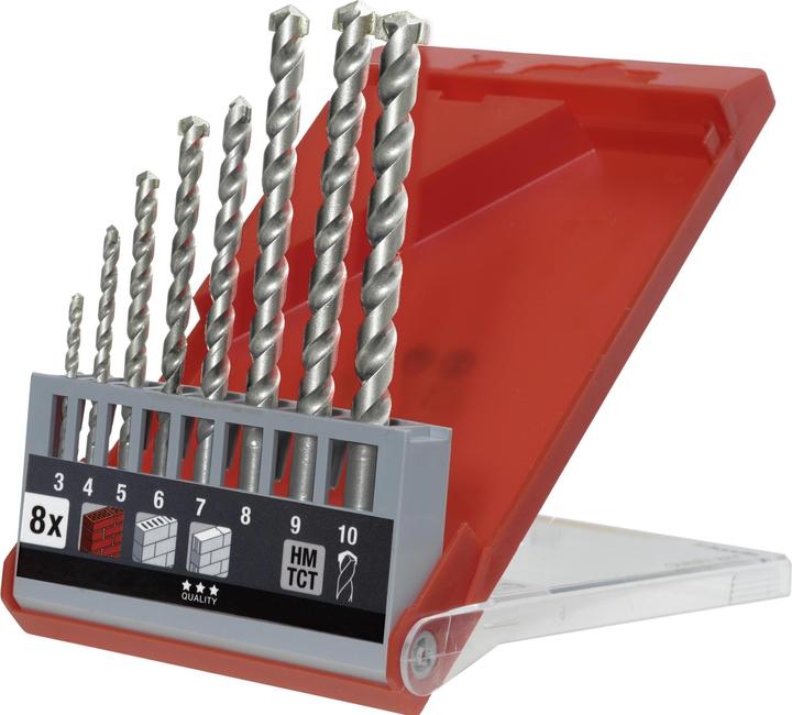 Immagine prodotto kwb Set di punte da muratore 8 pezzi con punta in metallo duro (10 mm, 4 mm, 5 mm, 6 mm, 7 mm, 8 mm, 3 mm, 9 mm)