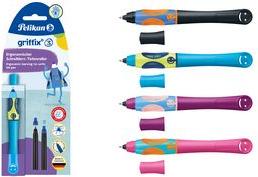 Image du produit Pelikan griffix stylo à encre Neon Black pour gauchers, stylo d'apprentissage de l'écriture ergonomique (Noir fluo, 1 x)