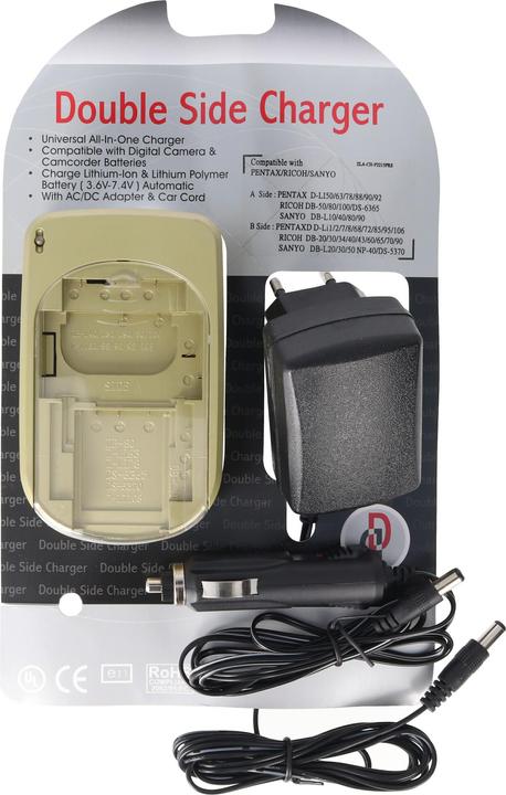 Produktbild AccuCell Double-side charger für Digital-Kamera und Camcorder Li-ion Akku, PEN, RIC, Sanyo (Kamera Akku Ladegerät)