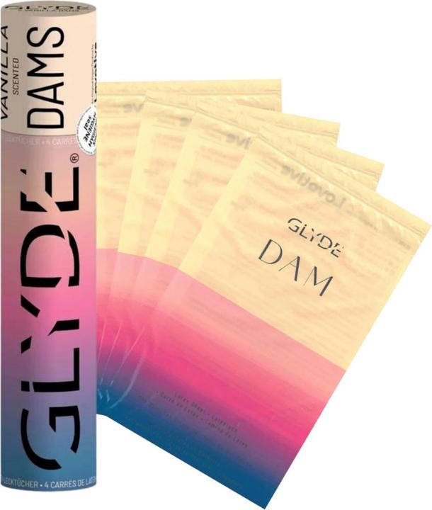 Produktbild Glyde - Dams Laminas Latex Oral Sex Vanilla (4 Stk.)