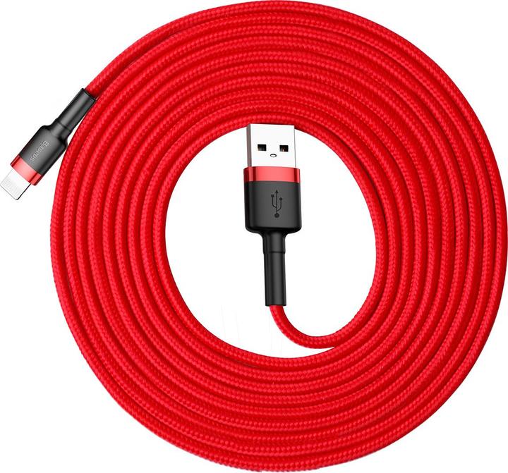 Actual product image Baseus cafule Cable USB For iP 2A 3m Red+Red (3 m, USB 3.2 Gen 1)