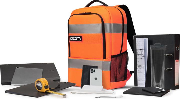 Actual product image Dicota Backpack HI-VIS Base 24 litre orange (24 l)