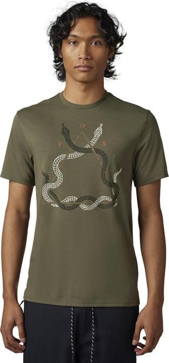 Actual product image Fox Tee 23 Caved In Ss Tech Olv Grn M (M)