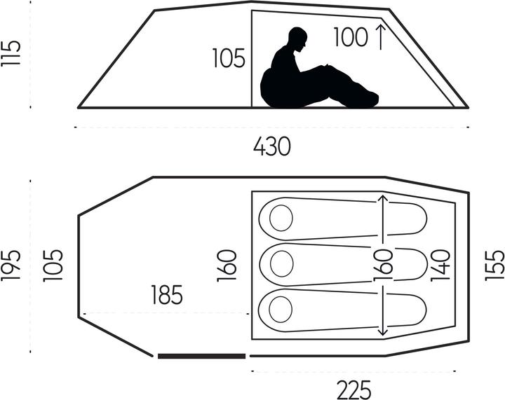 Actual product image Fjällräven Abisko Endurance 3 (Tunnel tent, 3.03 kg, 3 persons)
