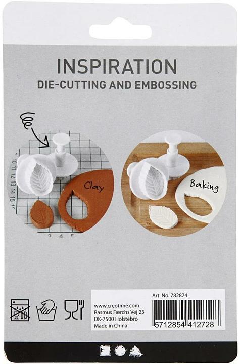 Actual product image Creativ Company Cookie cutter with stamp handle, heart, 3 pieces