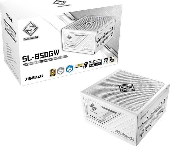 Immagine prodotto AsRock Alimentatore Steel Legend 850W 80+ Oro Bianco (850 W)