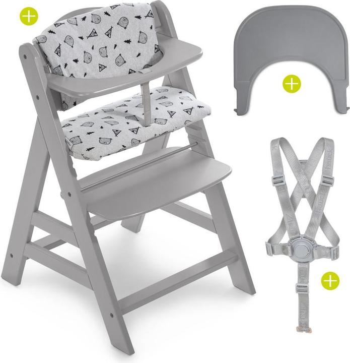 Actual product image Hauck Highchairs Highchair Alpha Plus Grey - in economy set incl. dining board (Highchair)