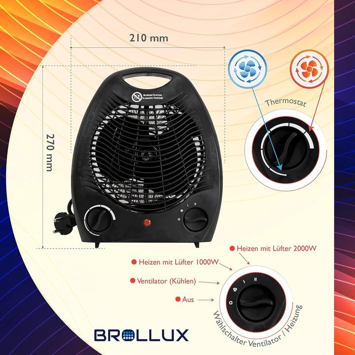 Produktbild Brollux Elektroheizung 2000W Weiss (2000 W)