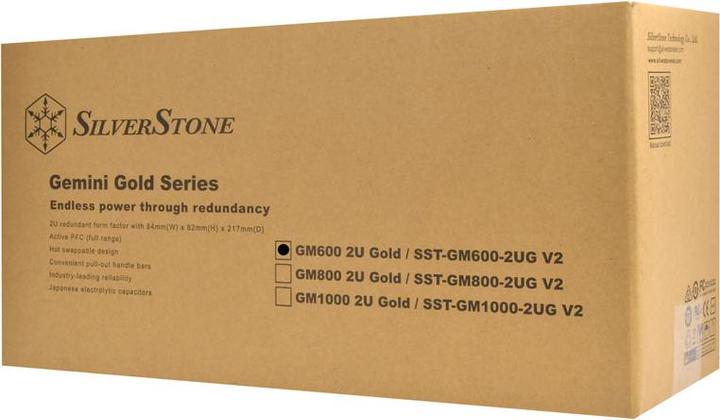 Produktbild Silverstone SST-GM600-2UG V2 redundantes 2HE-Netzteil - 600 Watt (600 W)