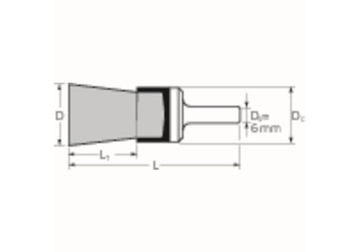 Produktbild Pferd Pinselbürste PBU INOX Ø 10 mm Drahtstärke 0,15 mm Edelstahl 0,15 mm 20000 min-¹