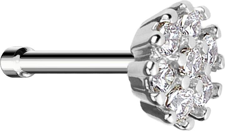 Immagine prodotto Star Piercing Borchia da naso dritta in argento con fiori e cristalli (Ottone, Acciaio chirurgico 316L)