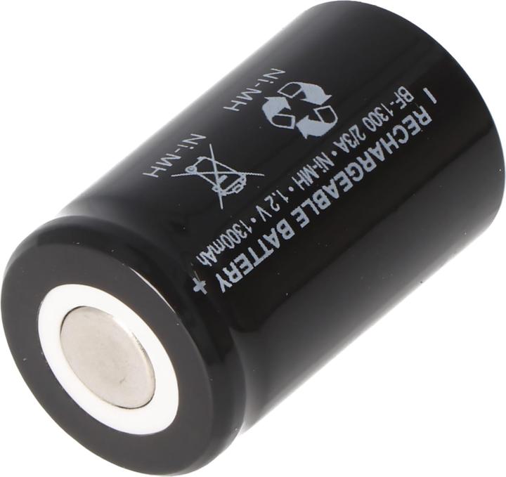 Produktbild AccuCell Akku 2/3A, der hochstromfähige NiMH Akku (1 Stk., 1300 mAh, Ladegerät inkl. Akku)