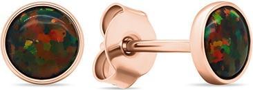 Brilio Silver - Bronze stud earrings with synthetic opals EA579RBC