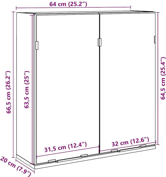 Actual product image VidaXL Bad-Spiegelschrank Altholz-Optik 64x20x66,5 cm Holzwerkstoff