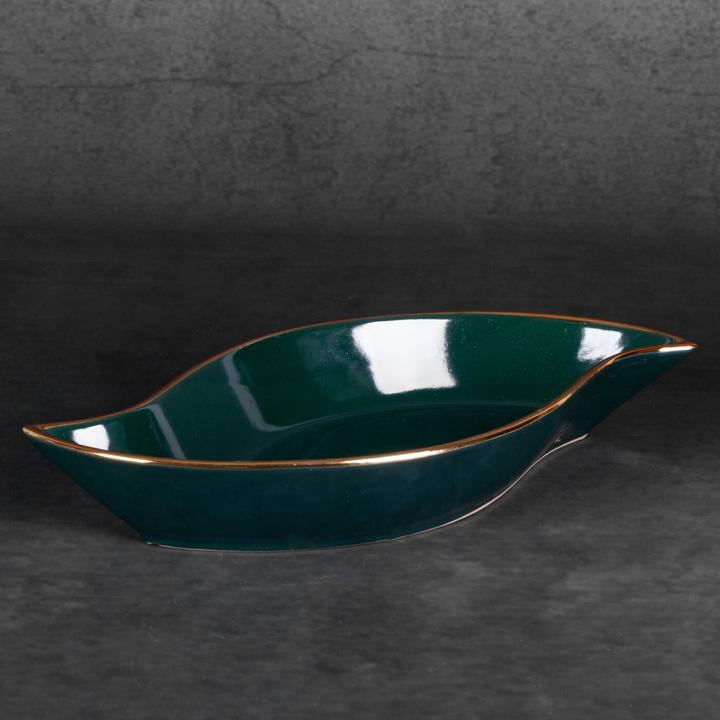 Actual product image Eurofirany AMORA 2 ceramic plates with glossy surface and gold details, 36 x 18 x 5 cm (1 x)