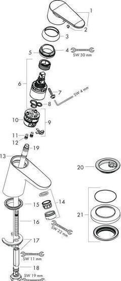 Immagine prodotto hansgrohe Miscelatore a pavimento Focus 31130000 cromo senza scarico a scomparsa