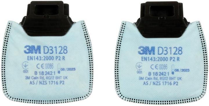 Produktbild 3M Secure Click Partikelfilter P2 R mit Aktivkohle D3128 2 St. (Atemschutzmaske Ersatzfilter)