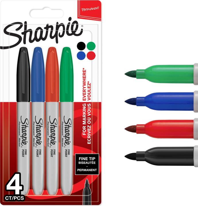 Produktbild Sharpie Permanent-Marker (Mehrfarbig, 0.90 mm, 4 x)