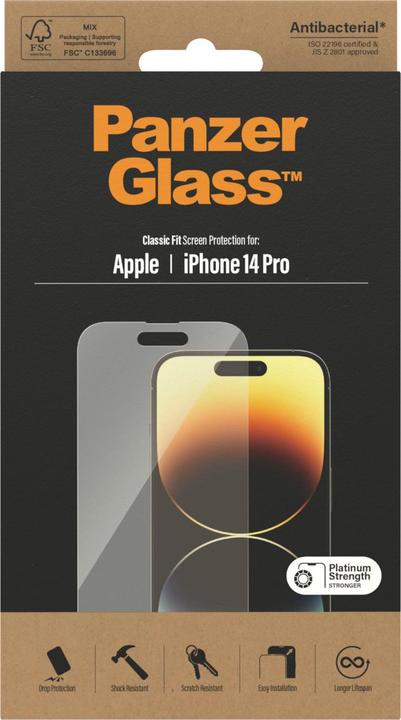 Actual product image PanzerGlass Classic Fit (1 Piece, Apple iPhone 14 Pro)