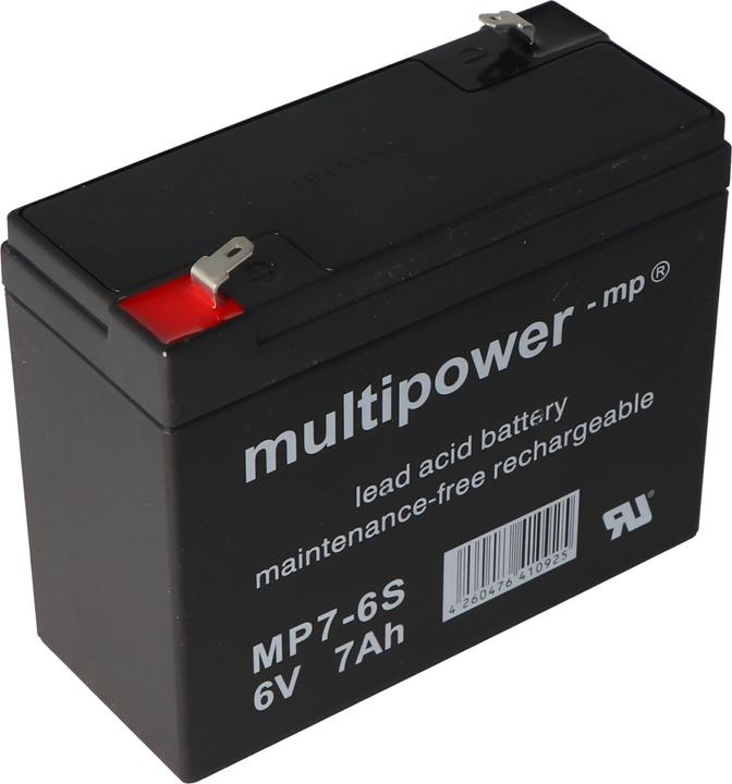 Actual product image Multipower Battery MP7-6S like Sonnenschein A206/6.5S, but with slightly different contacts (6 V, 6.50 Ah)