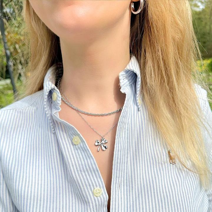 Immagine prodotto Candy Collana Quadrifoglio fortunato, Argento 925 (Argento 925, 42 - 45 cm)