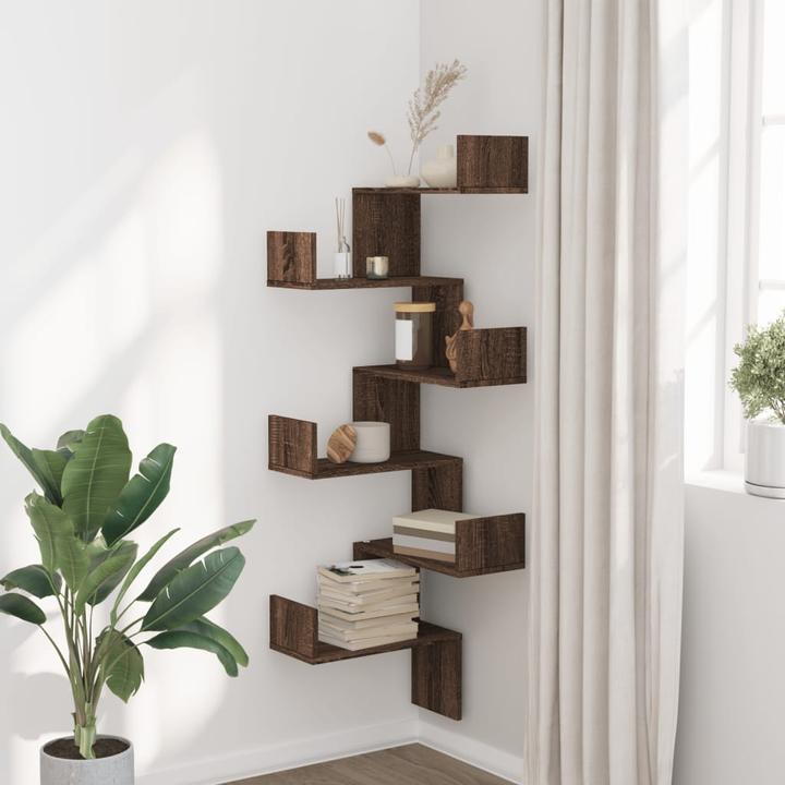 Immagine prodotto VidaXL Scaffale a muro ad angolo (45 x 45 x 147 cm)