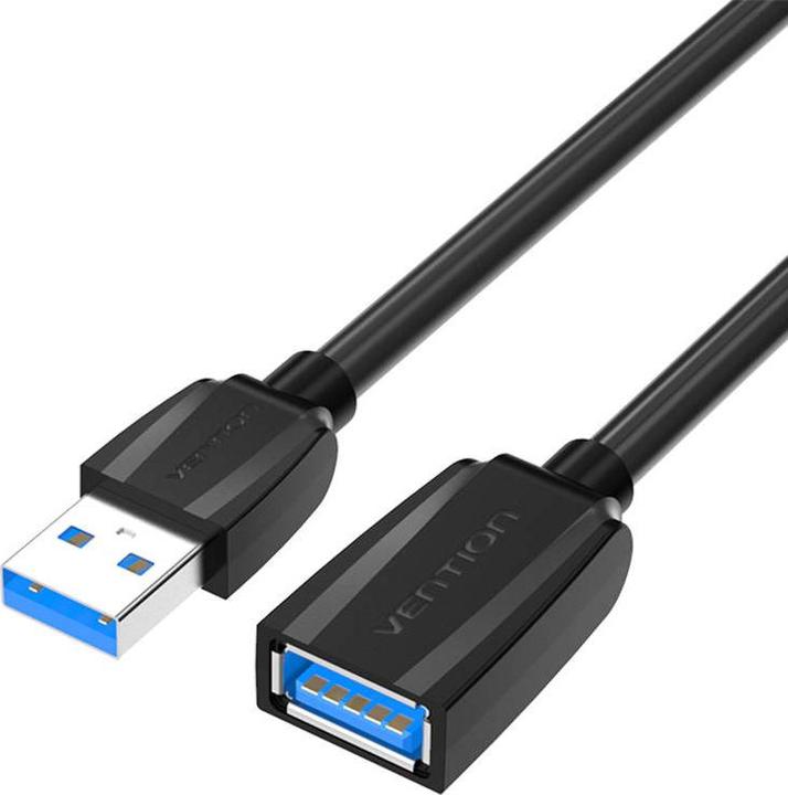 Image du produit Vention Câble d'extension USB 3.0, USB mâle vers USB femelle, 1m (Noir) (1 m, USB 3.0)