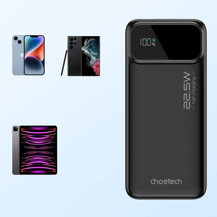 Produktbild Choetech Powerbank B729 20000mAh 22.5W PD USB-A / USB-C - black (20000 mAh, 22.50 W, 22.50 Wh)