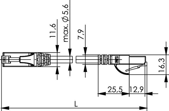 Produktbild Telegärtner Patchkabel (U/UTP, CAT6, 2 m)