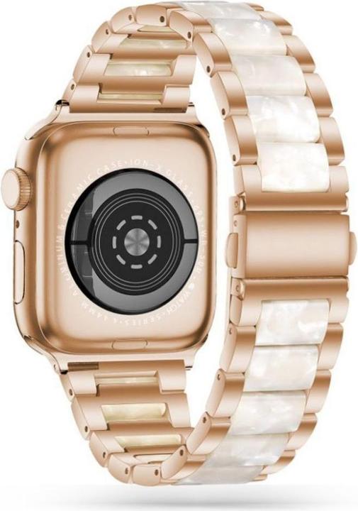 Produktbild Tech Apple Smart Watch-Armband, Farbe Gold, 38/40/41 mm (38 mm, 40 mm, 41 mm, Edelstahl, Apple Watch Series 1, Apple Watch Series 2, Apple Watch Series 3, Apple Watch Series 4, Apple Watch Series 5, Apple Watch Series 6, Apple Watch Series 7, Apple Watch Series 8, Apple Watch Series 9, Apple Watch SE)
