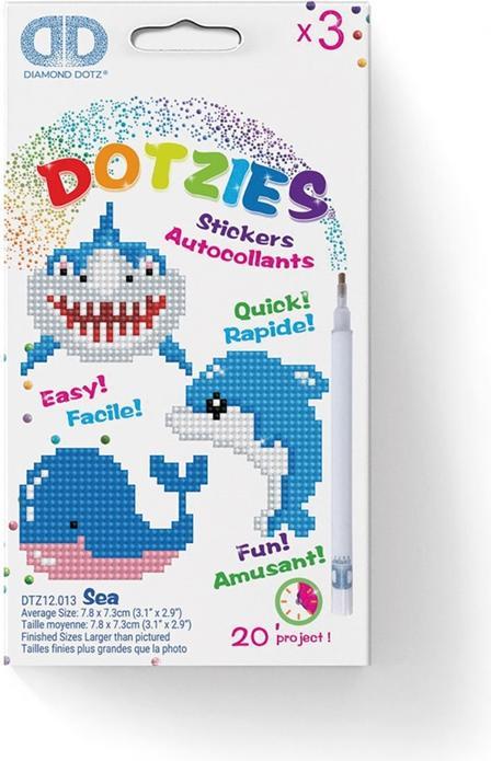 Actual product image Magni Diamond Dotz DTZ12-013 Diamond Dotzies sticker set fish, 3 glittery stickers to design yourself