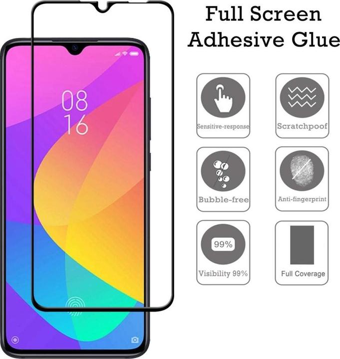 Produktbild Screenguard Xiaomi Mi 9 Lite Full Screen Panzerglas Schutzfolie 2.5D 9H (1 Stück, Xiaomi Mi 9 Lite)