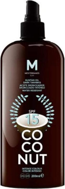 Immagine prodotto Mediterraneo Sun Olio solare COCONUT abbronzatura scura SPF15 200 ml (Crema solare, SPF 15, 200 ml)